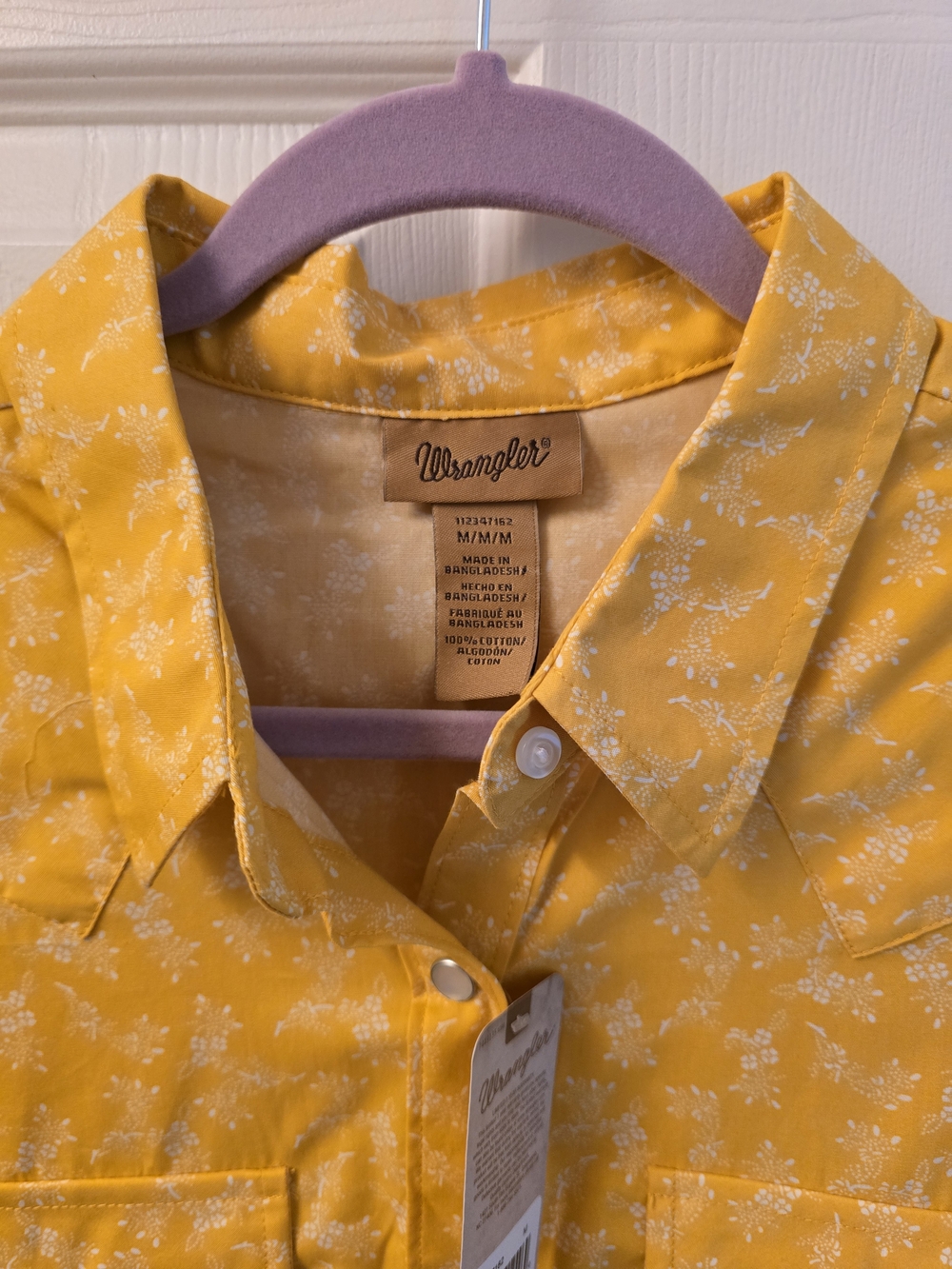 Wrangler Bright Yellow Short-Sleeve Snap Western Shirt - Picture 2 of 4